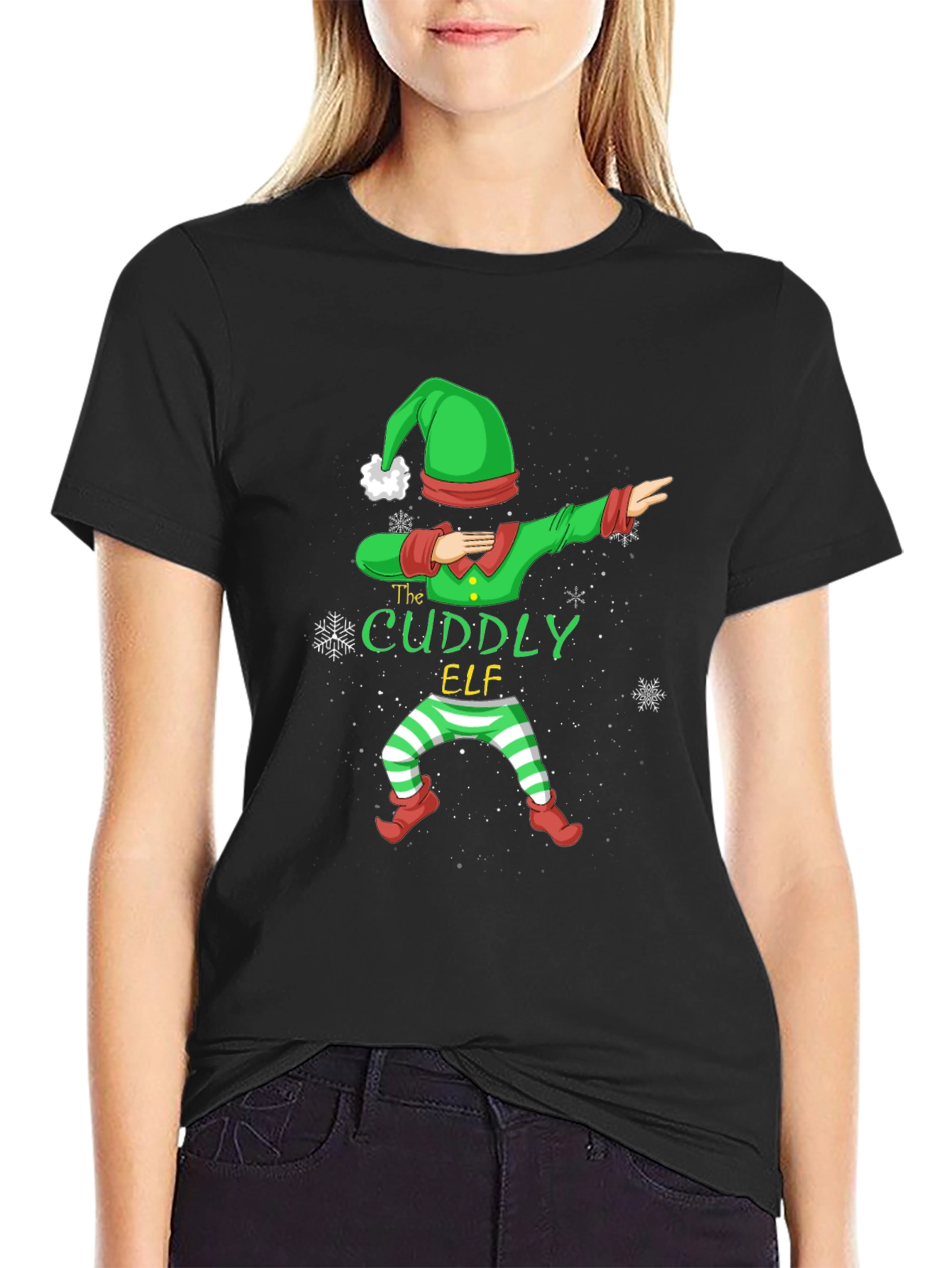 Cuddly Elf Dabbing Christmas T-Shirt