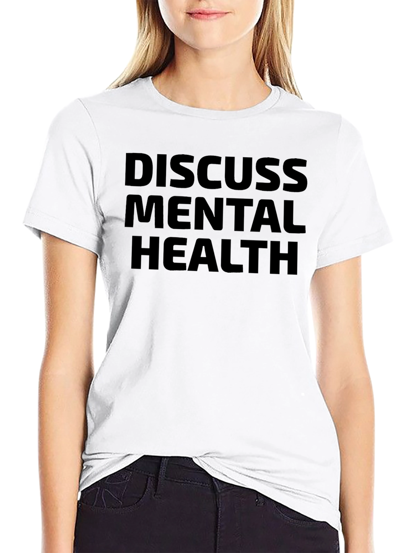 Discuss Mental Health Black Graphic Tee