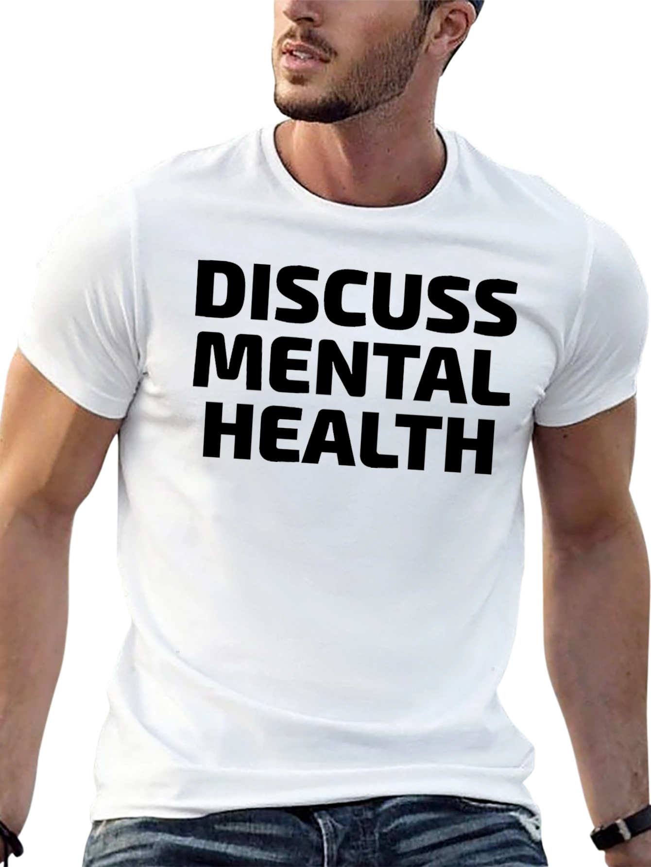 Discuss Mental Health Black Graphic Tee