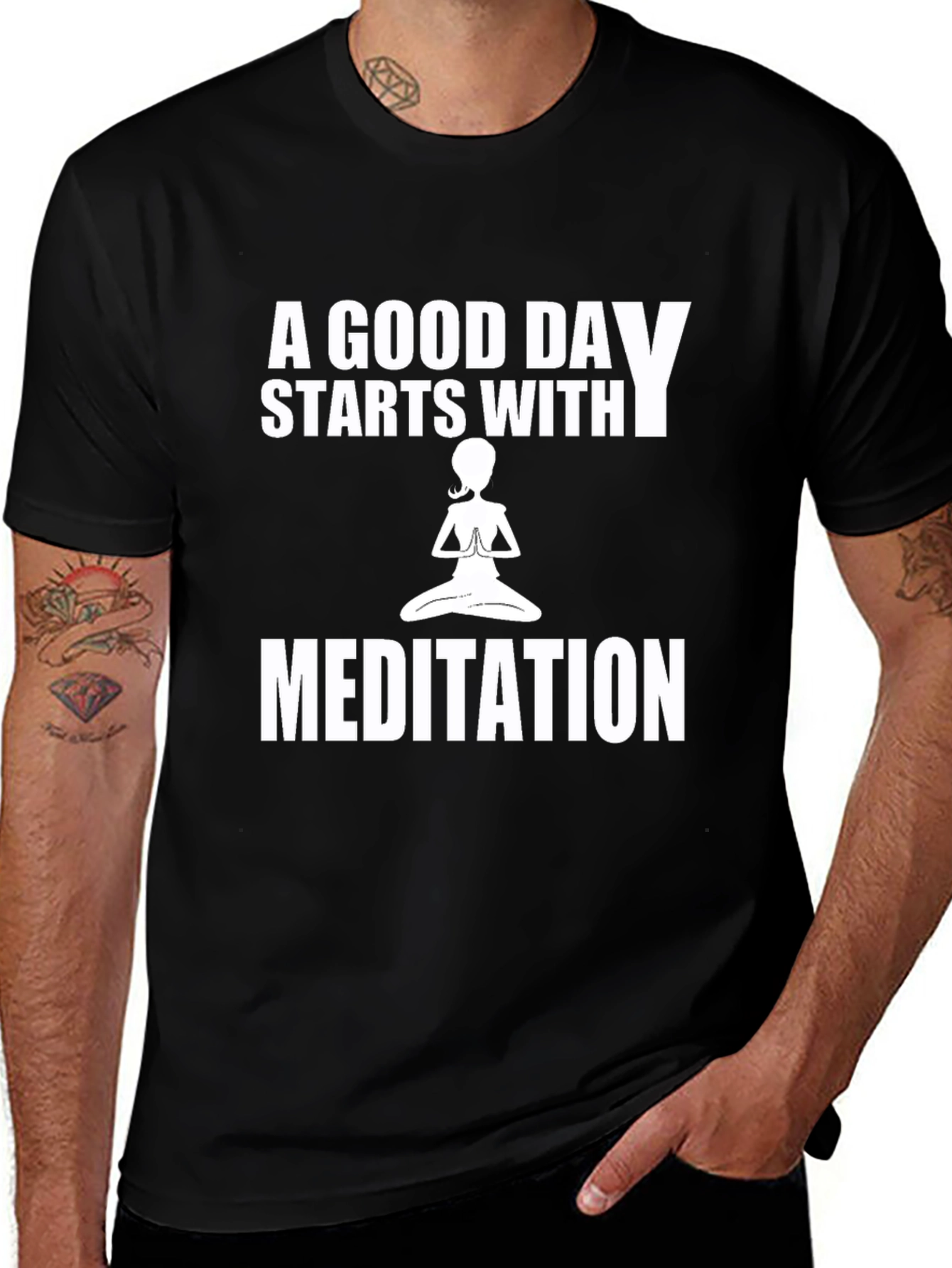 Meditation T-Shirt - Good Day Starts With Yoga Tee