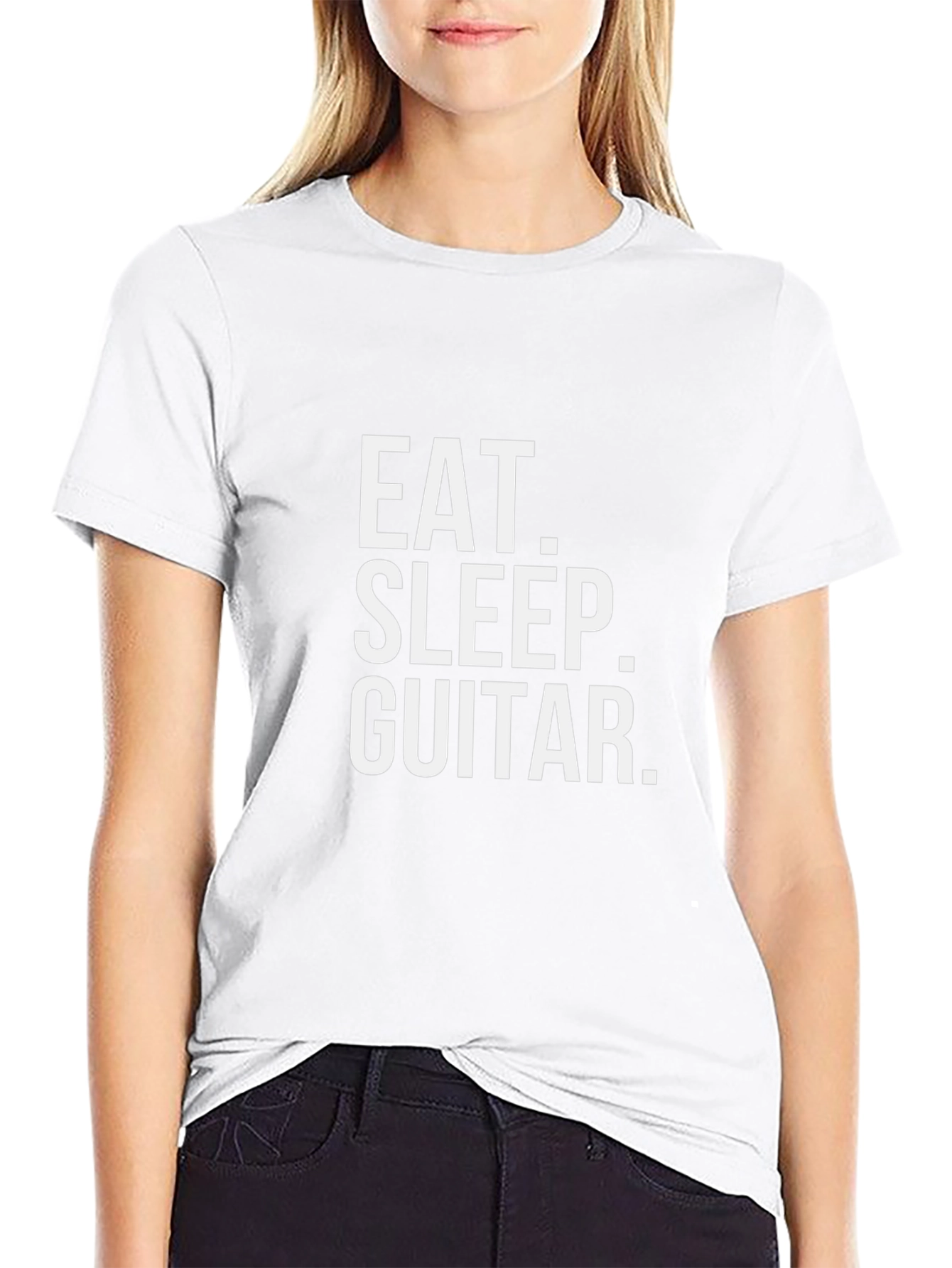 Eat Sleep Guitar Black T-Shirt - Musician Tee
