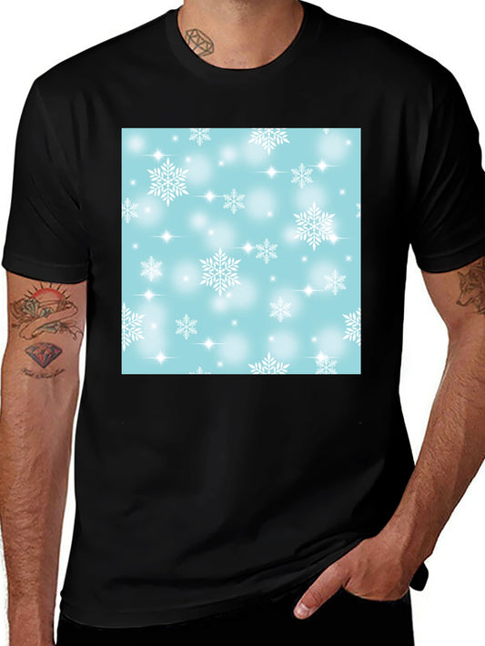 Snowflake Pattern T-Shirt - Winter Festive Tee