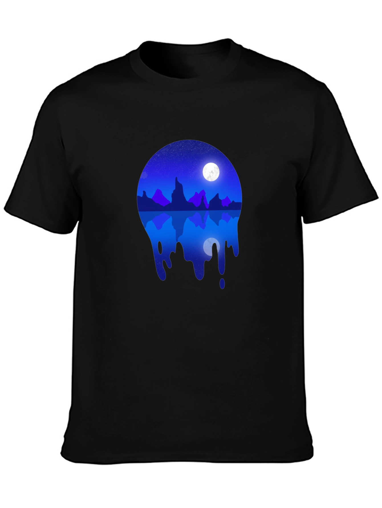 Night Sky Mountain Reflection Graphic T-Shirt