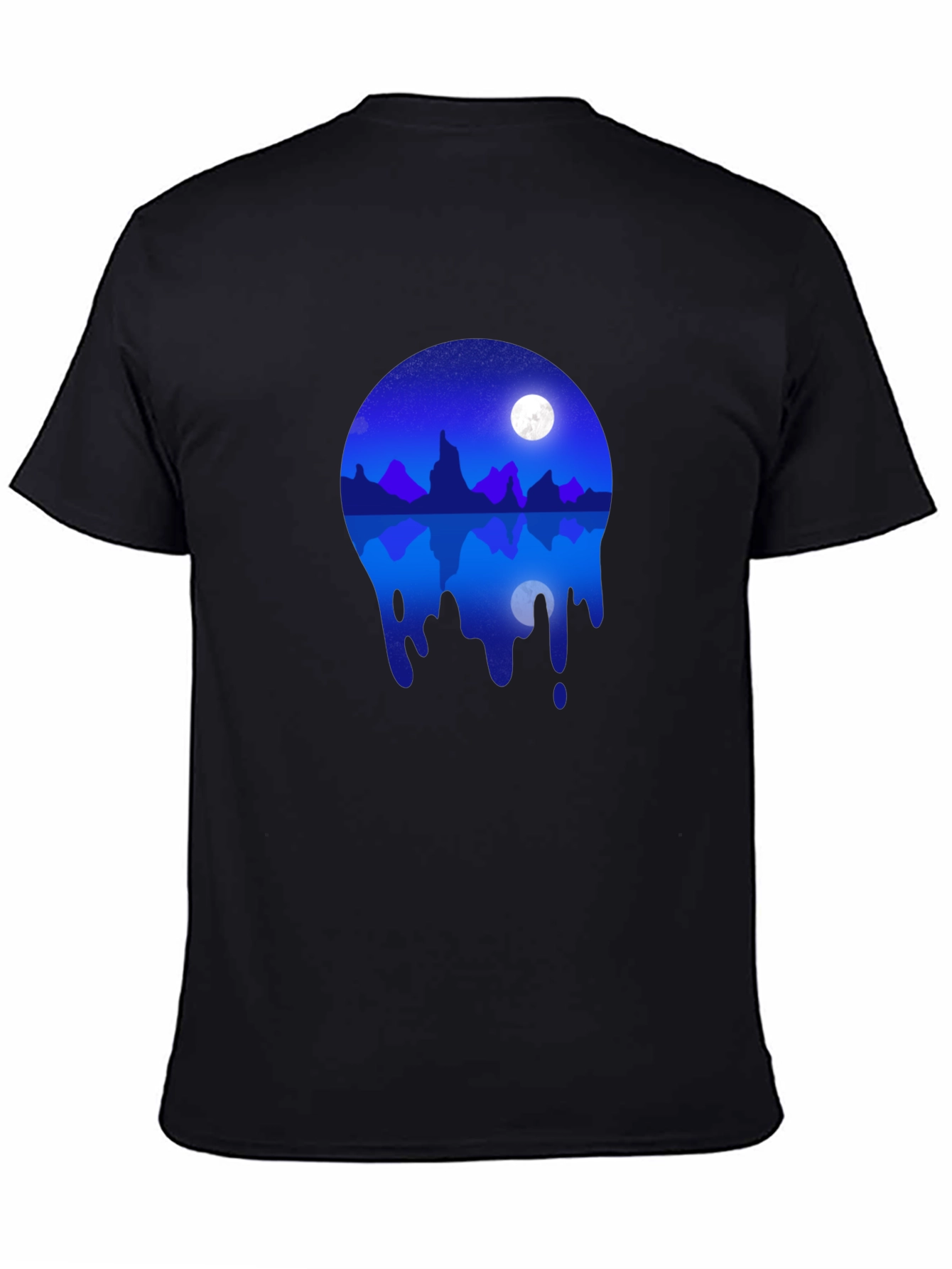 Night Sky Mountain Reflection Graphic T-Shirt