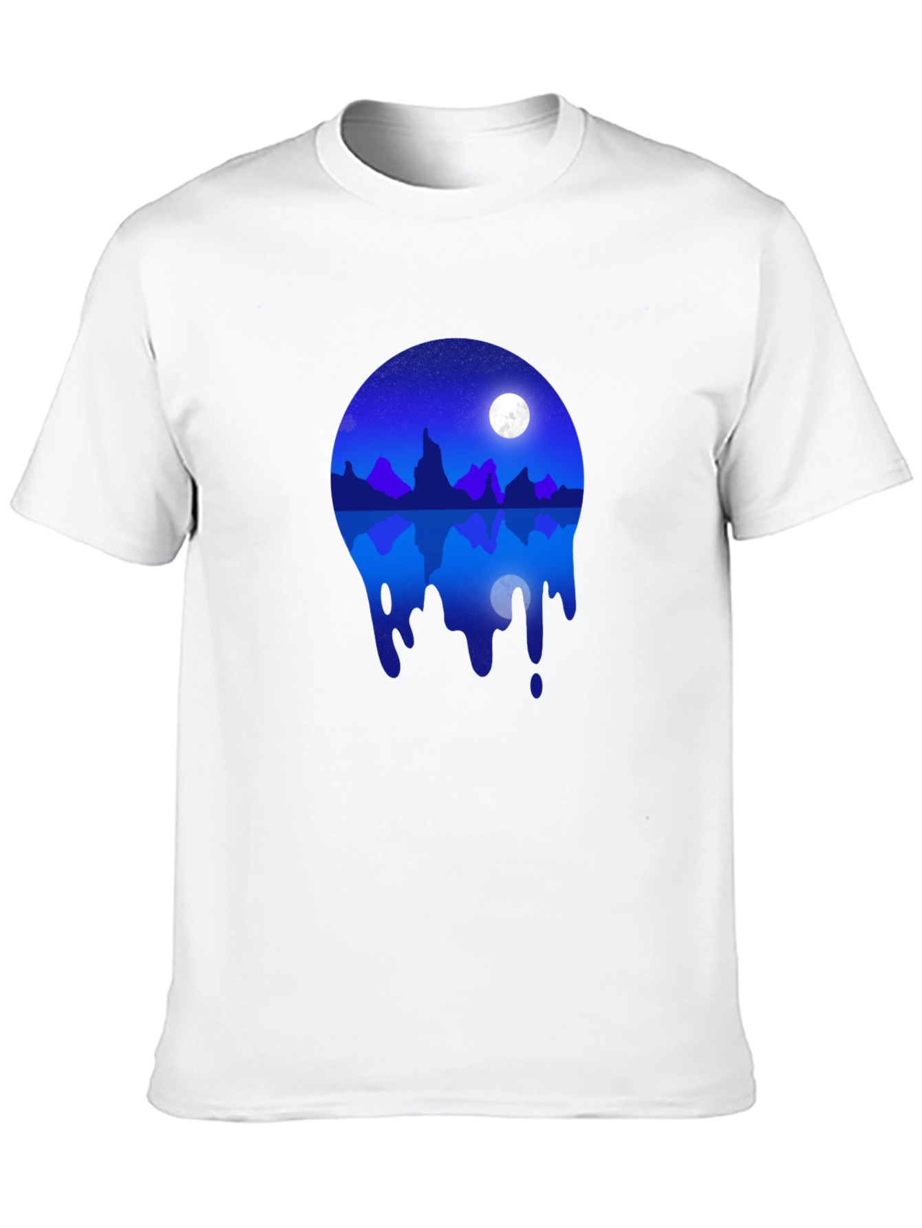 Night Sky Mountain Reflection Graphic T-Shirt