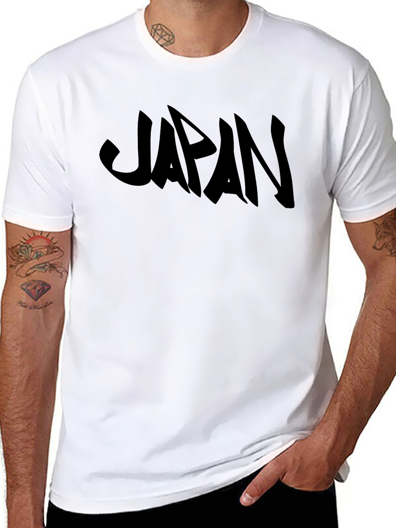Mens Black Japan Graphic T-Shirt