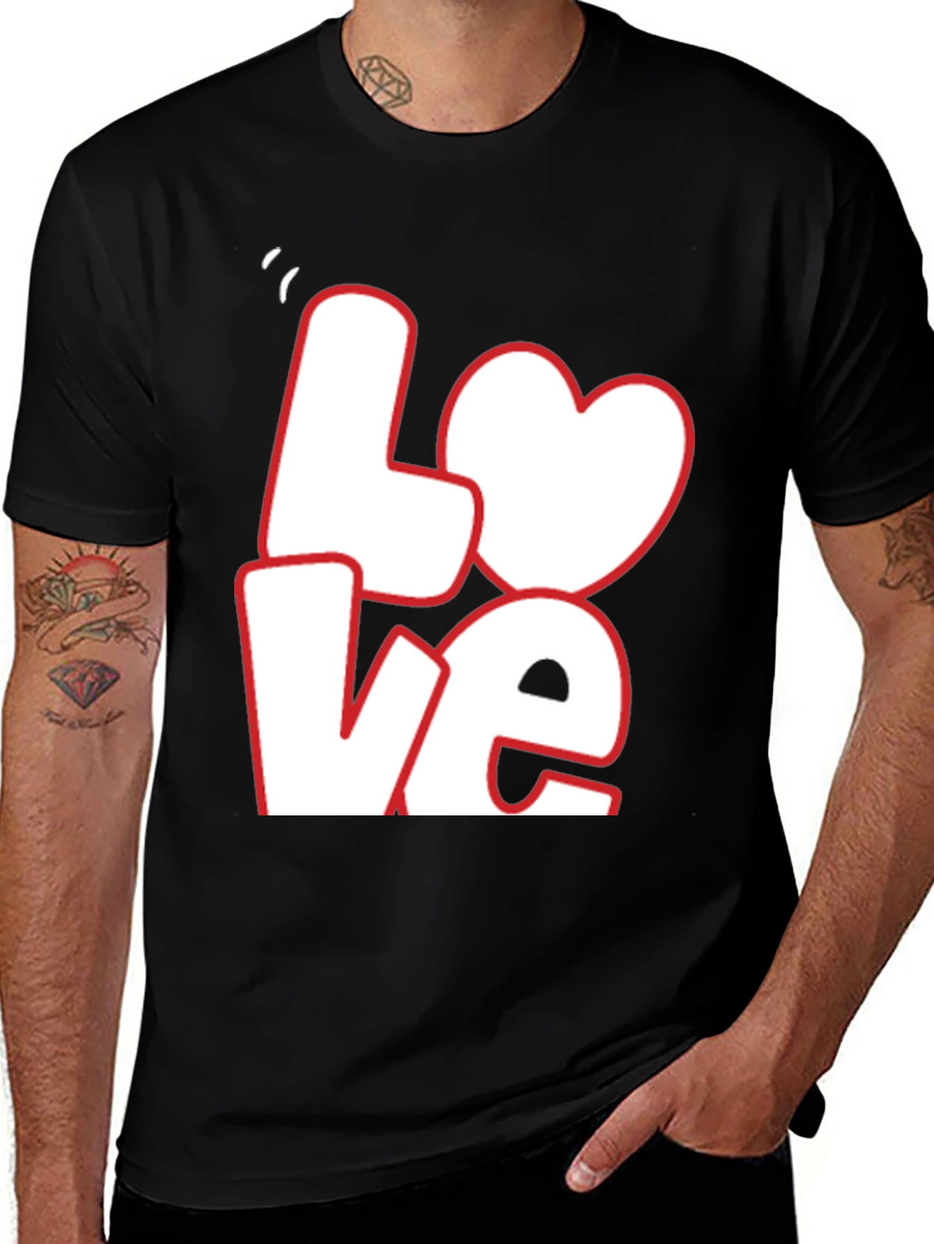 Love Graphic Tee - Black Casual T-Shirt