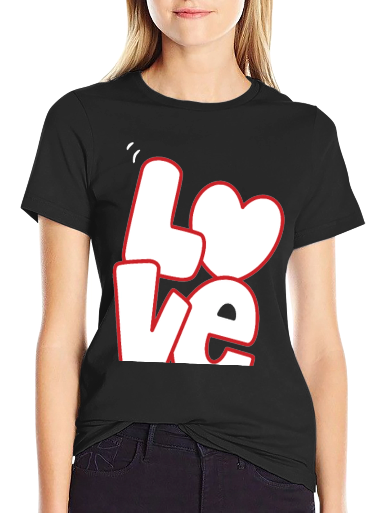 Love Graphic Tee - Black Casual T-Shirt