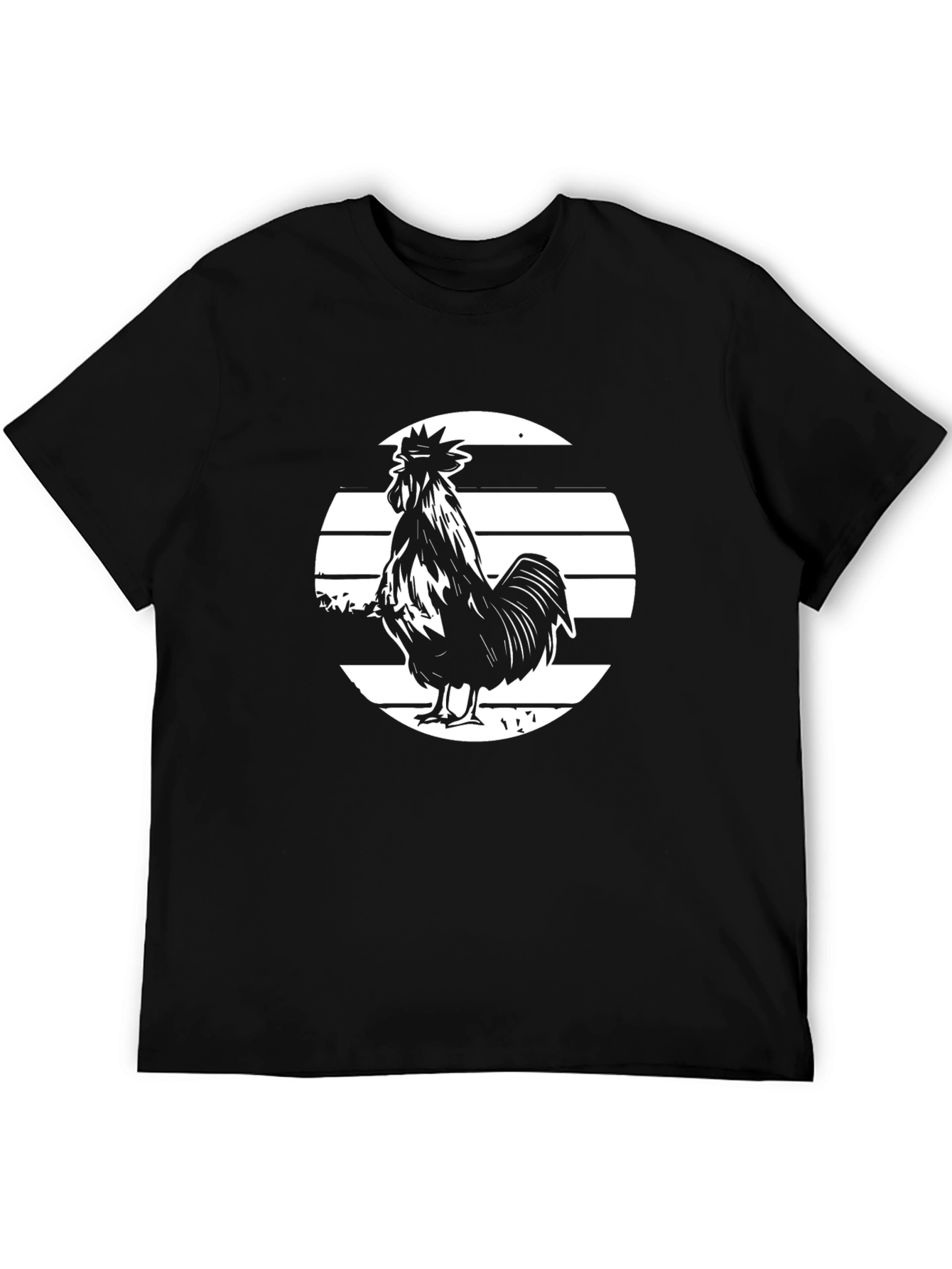 Rooster Graphic Tee - Bold Black T-Shirt