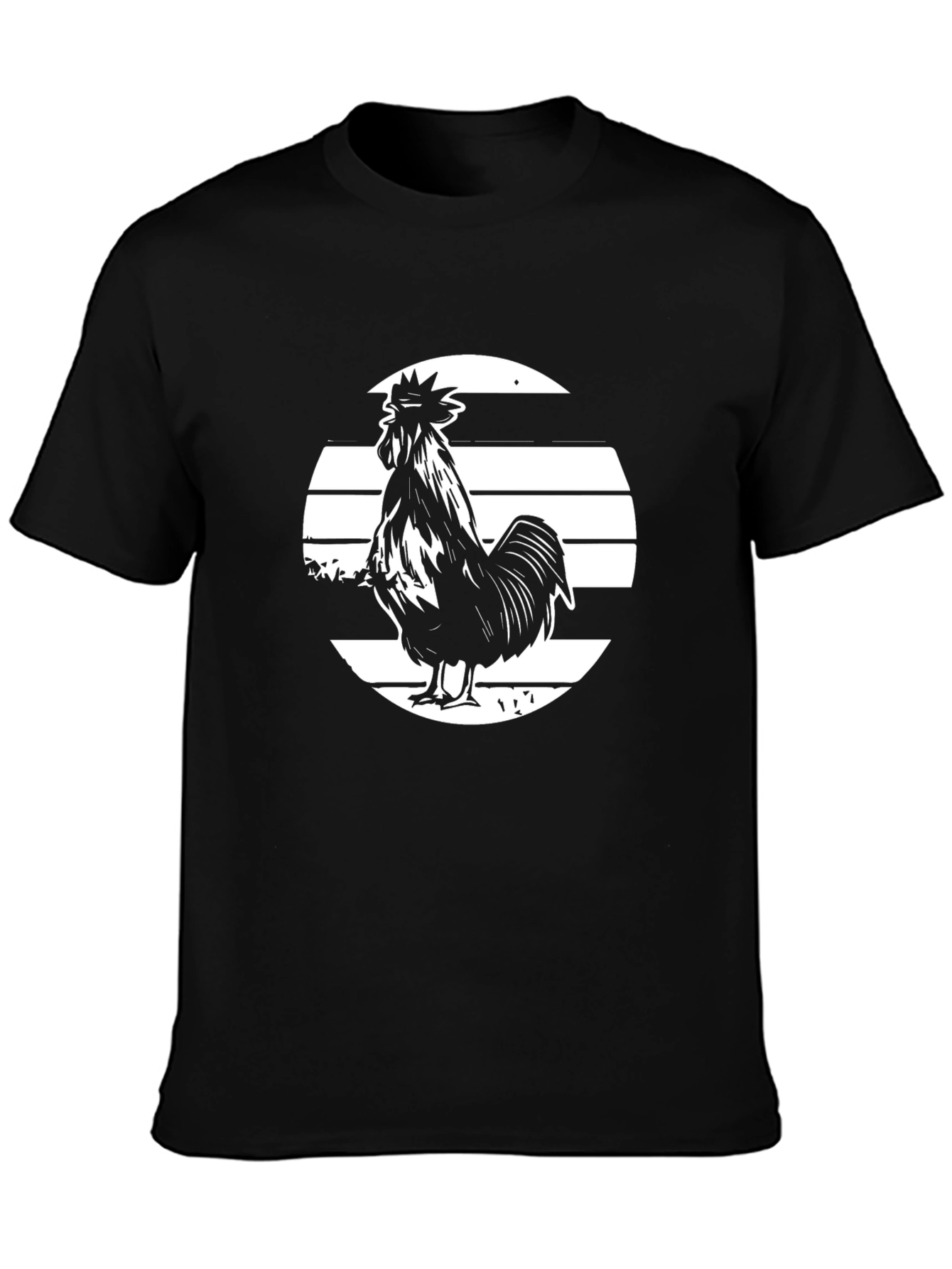 Rooster Graphic Tee - Bold Black T-Shirt