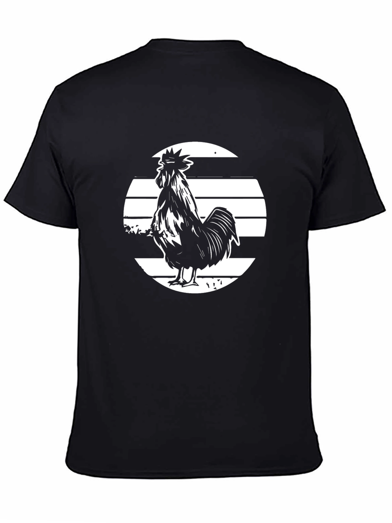 Rooster Graphic Tee - Bold Black T-Shirt