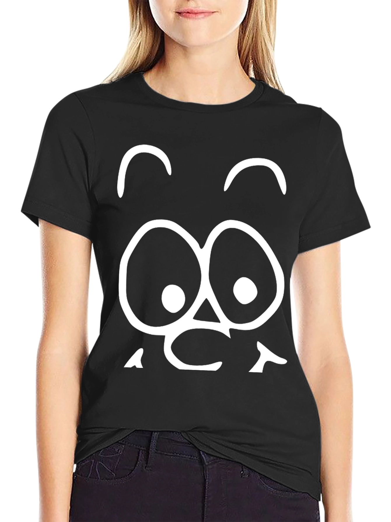 Funny Face Graphic T-Shirt - Black Cotton Tee