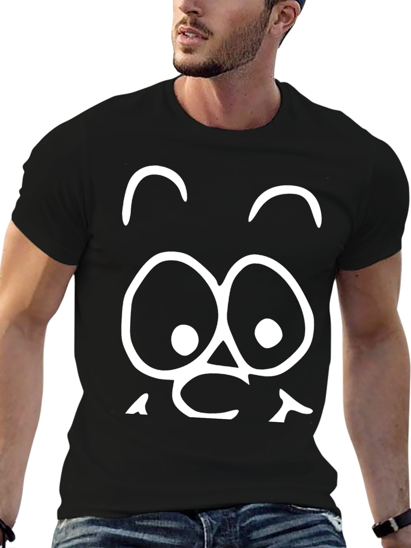Funny Face Graphic T-Shirt - Black Cotton Tee