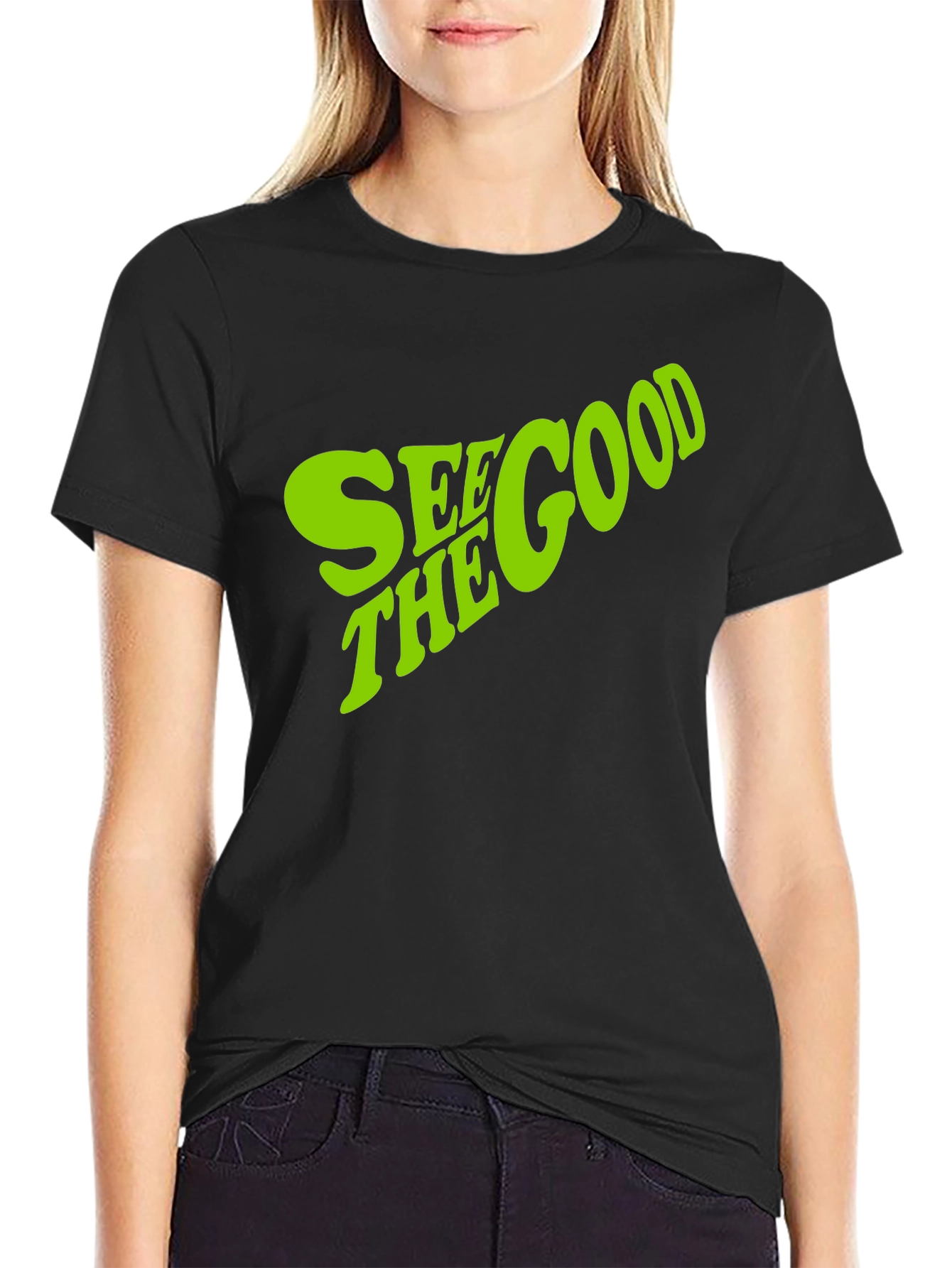 See the Good Graphic Tee - Trendy Black T-Shirt