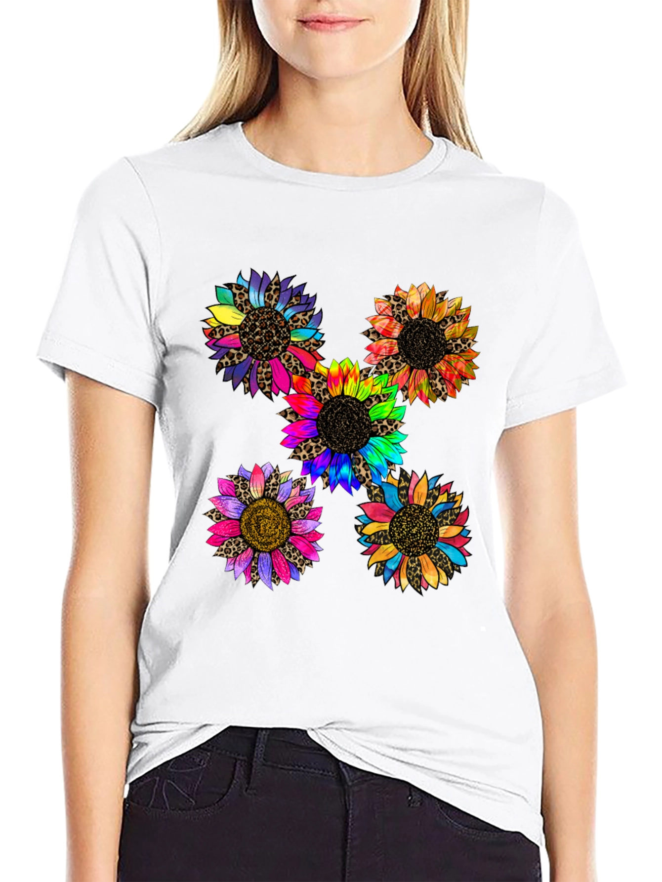 Sunflower Leopard Print Graphic T-Shirt