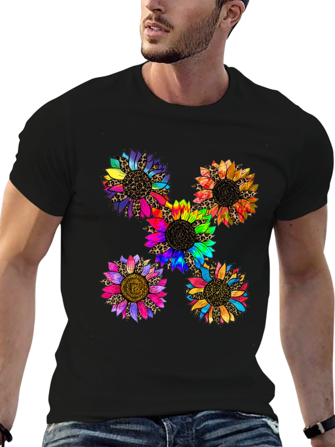 Sunflower Leopard Print Graphic T-Shirt