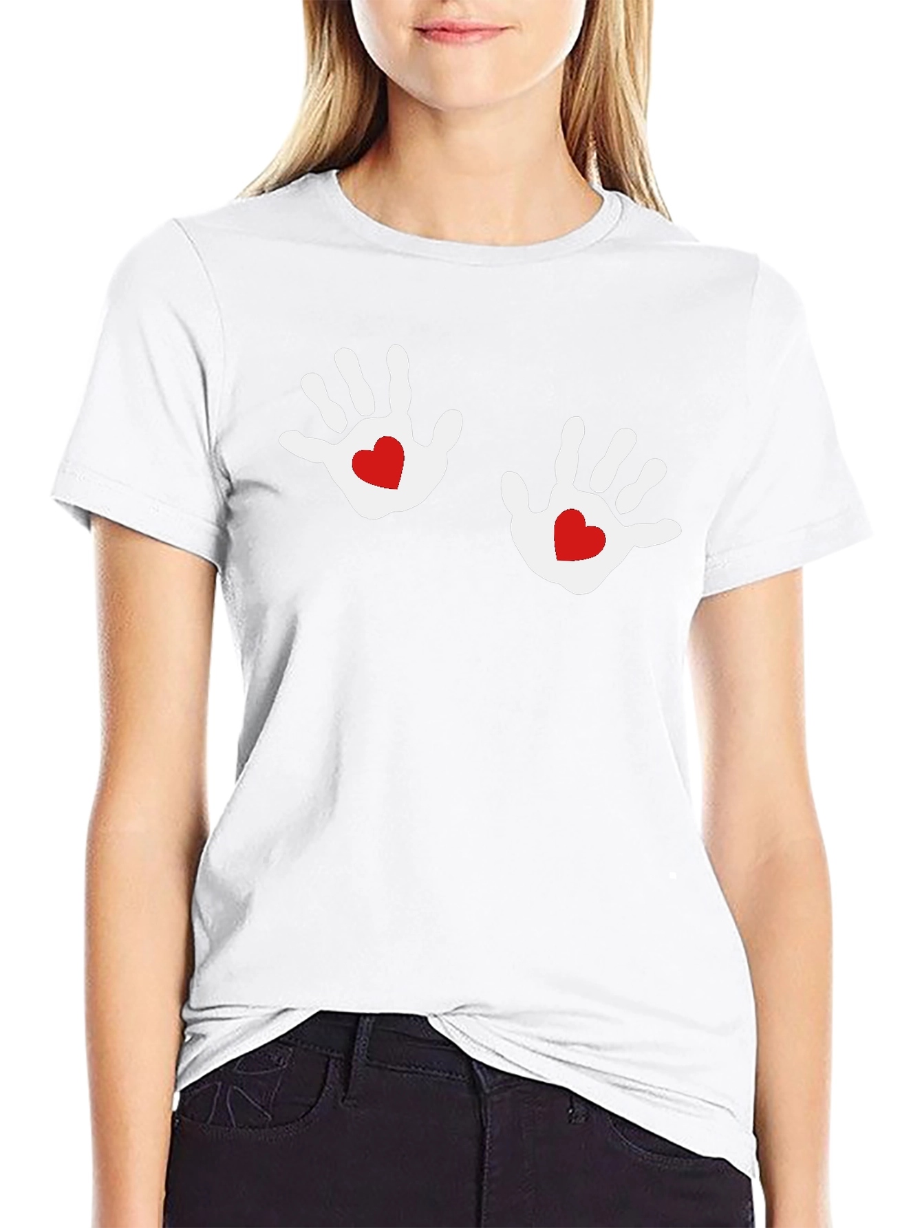 Hand Heart Graphic Tee - Black