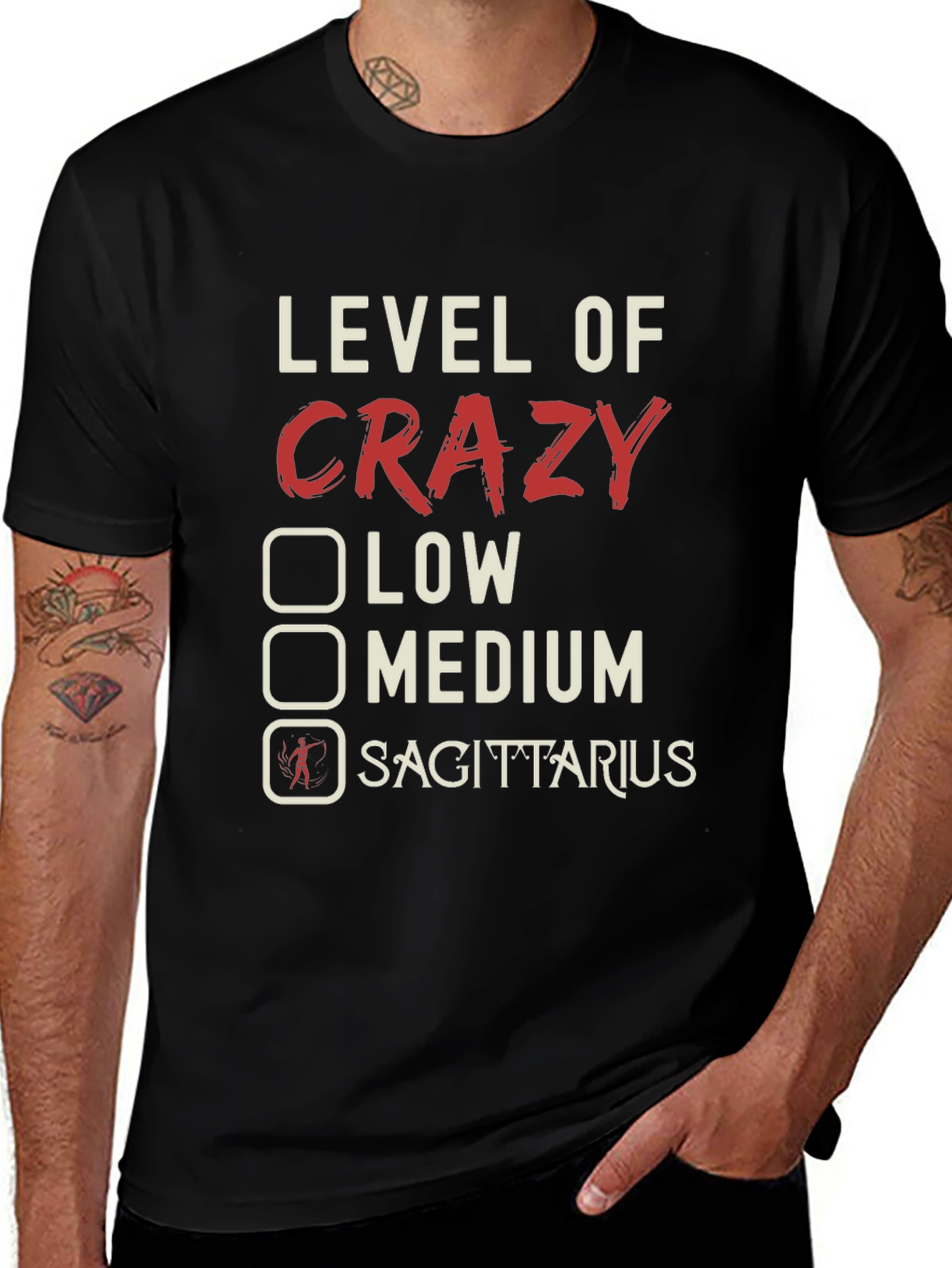 Level of Crazy Sagittarius Zodiac T-Shirt