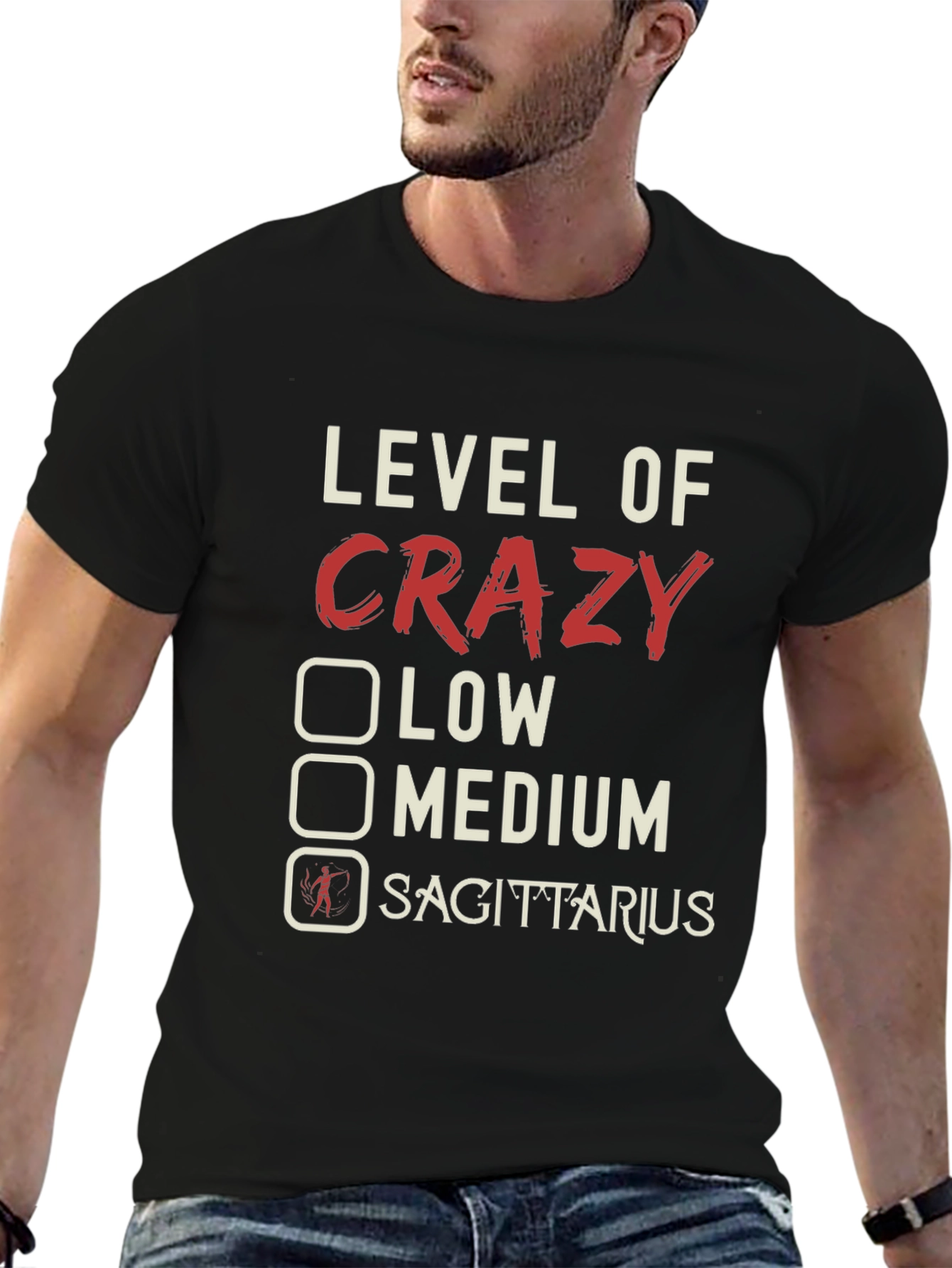 Level of Crazy Sagittarius Zodiac T-Shirt