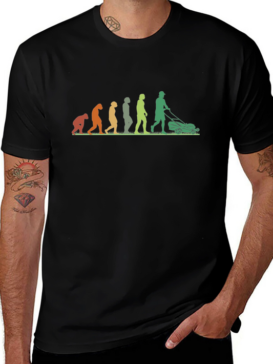 Evolution of Lawn Care Black T-Shirt