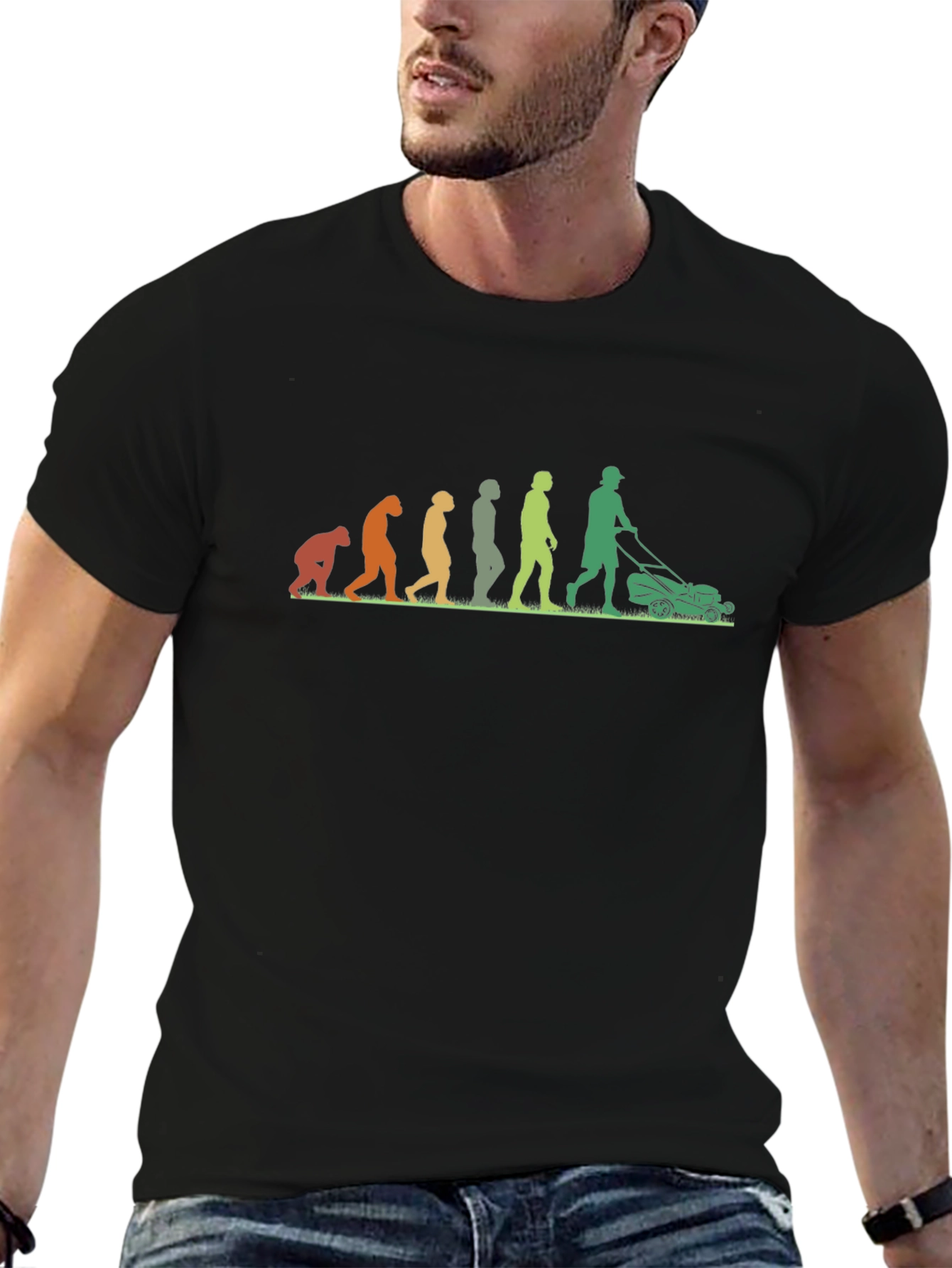 Evolution of Lawn Care Black T-Shirt