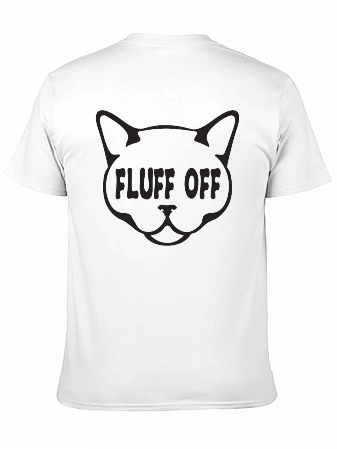 Fluff Off Cat Graphic T-Shirt - Crew Neck