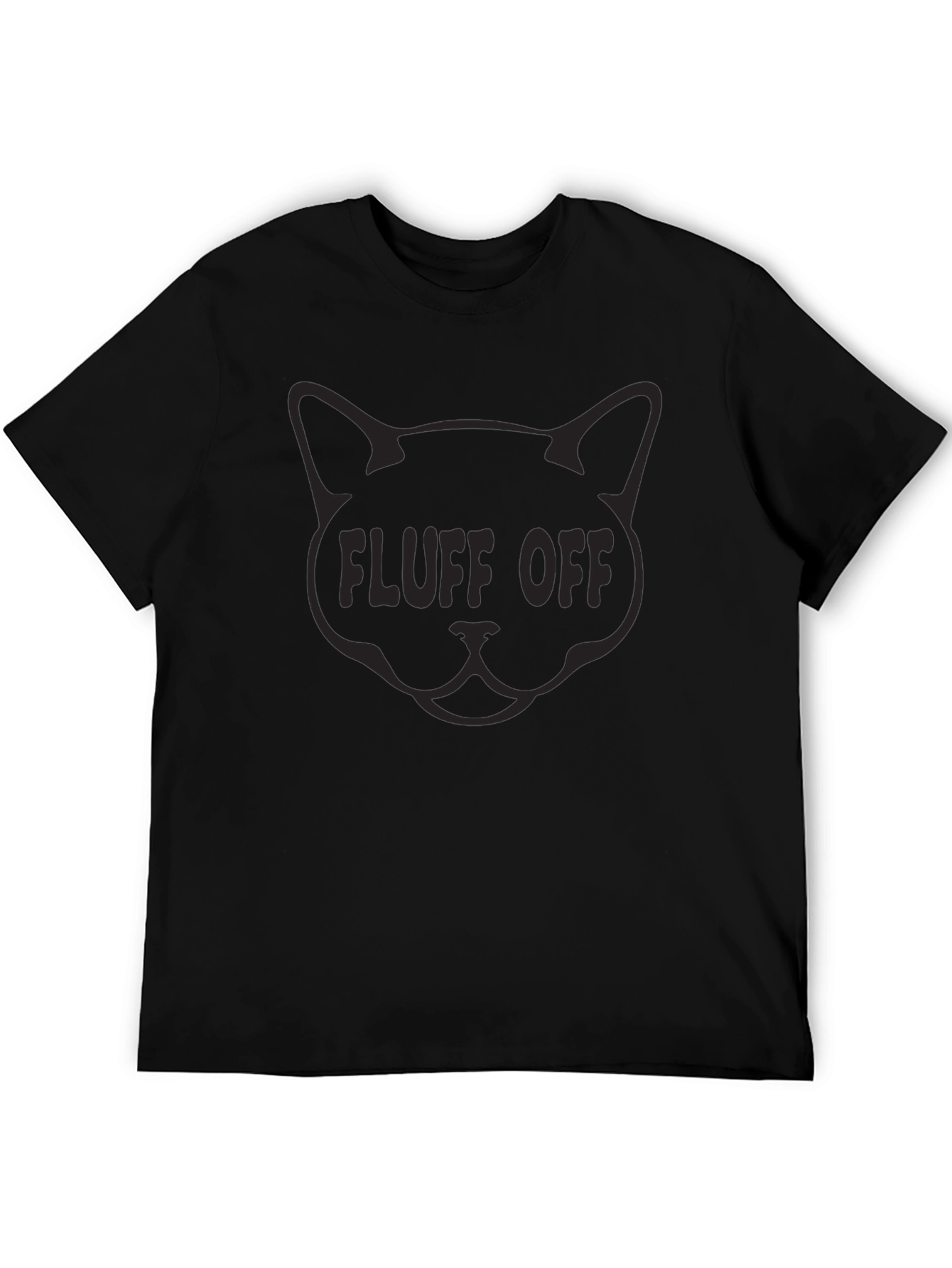 Fluff Off Cat Graphic T-Shirt - Crew Neck