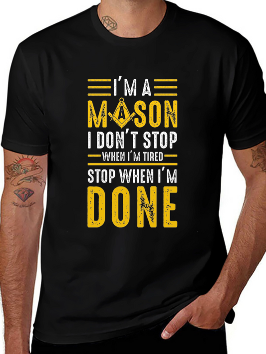 Im A Mason Graphic Tee - Black Cotton Blend
