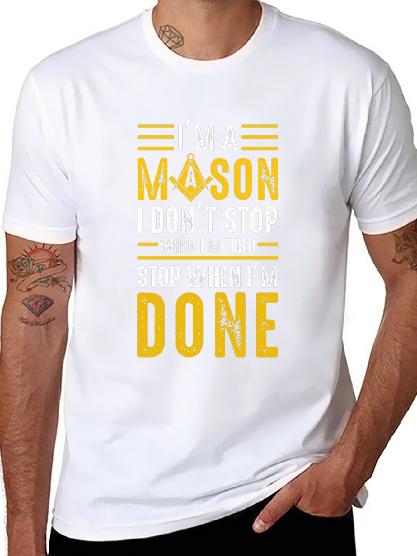 Im A Mason Graphic Tee - Black Cotton Blend