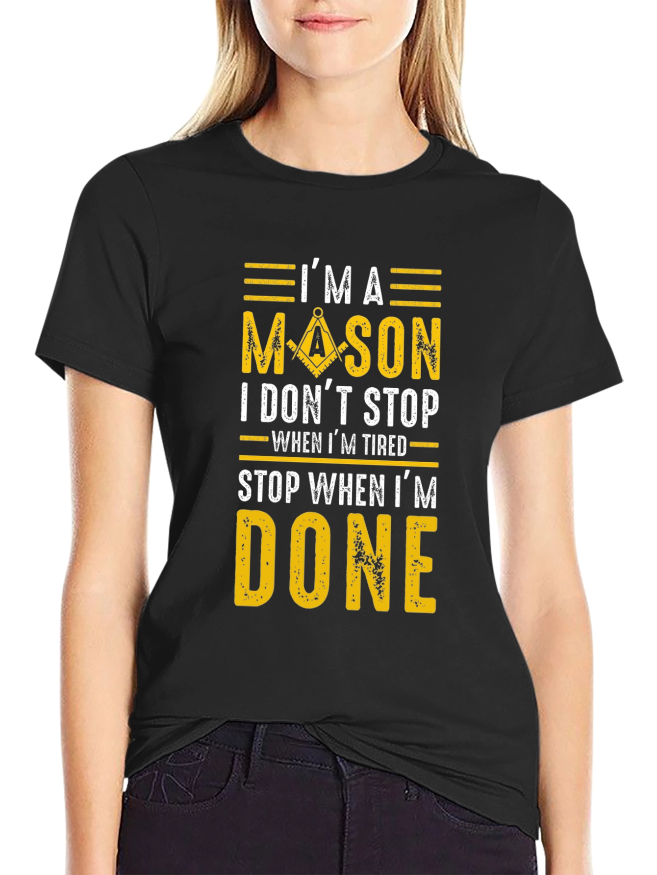 Im A Mason Graphic Tee - Black Cotton Blend
