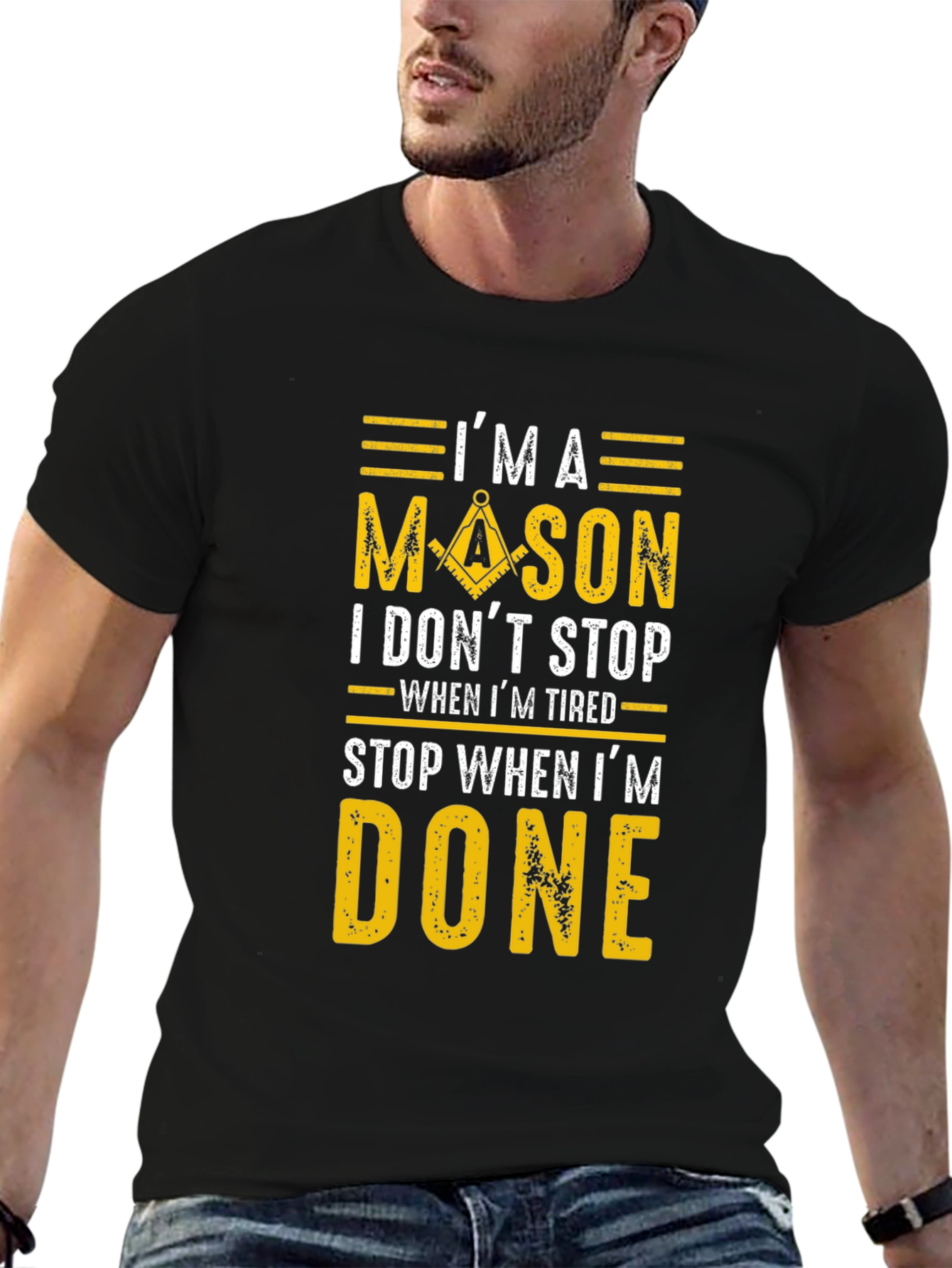 Im A Mason Graphic Tee - Black Cotton Blend