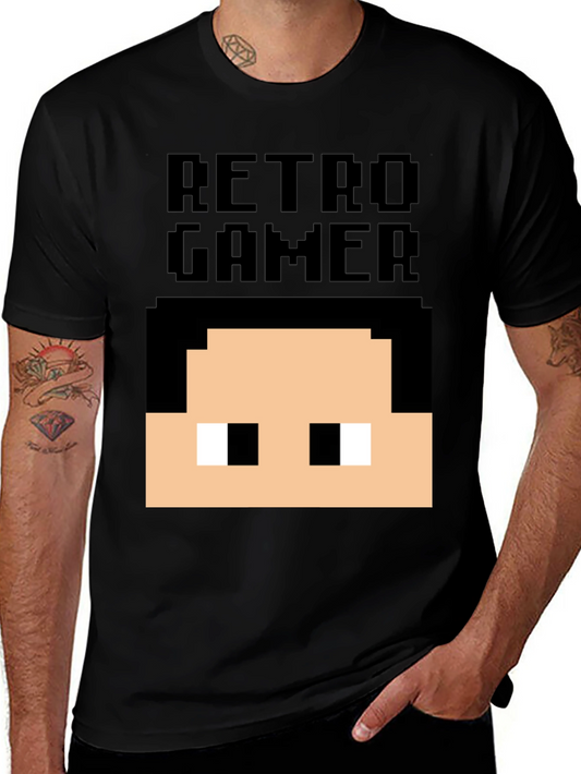 Retro Gamer Pixel Art T-Shirt - Black