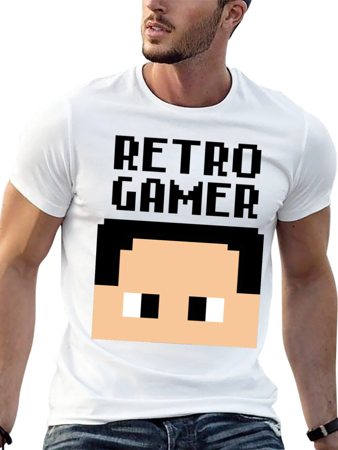 Retro Gamer Pixel Art T-Shirt - Black