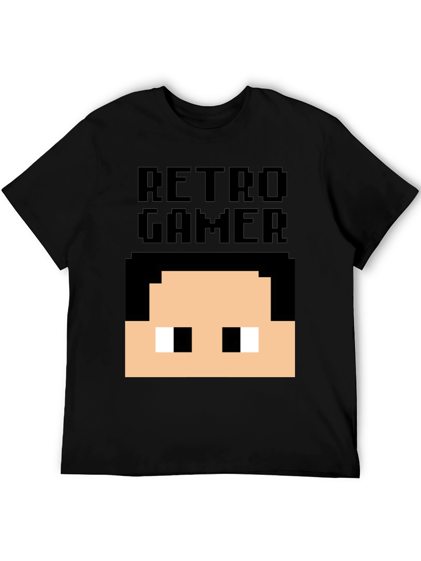 Retro Gamer Pixel Art T-Shirt - Black