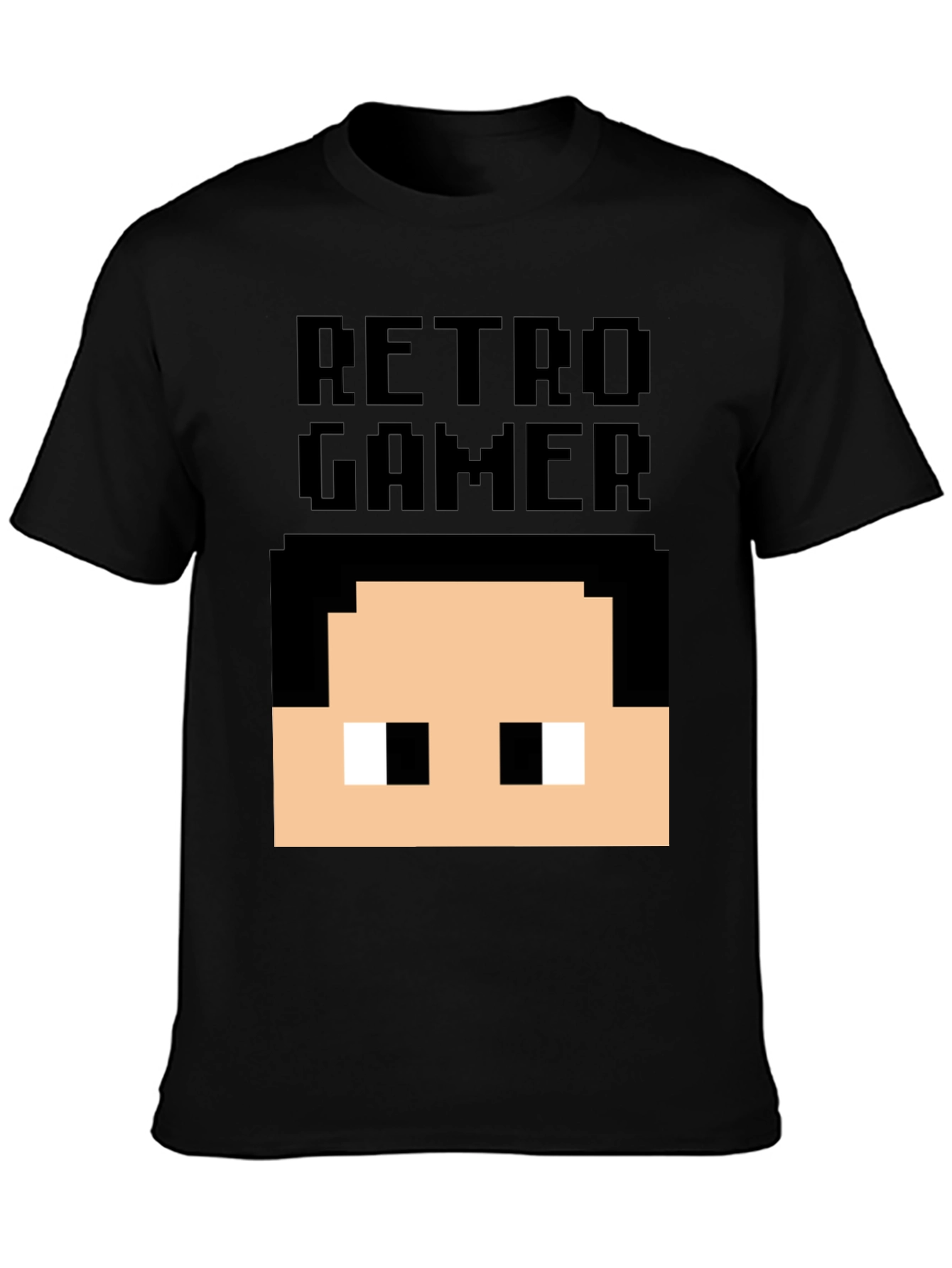 Retro Gamer Pixel Art T-Shirt - Black