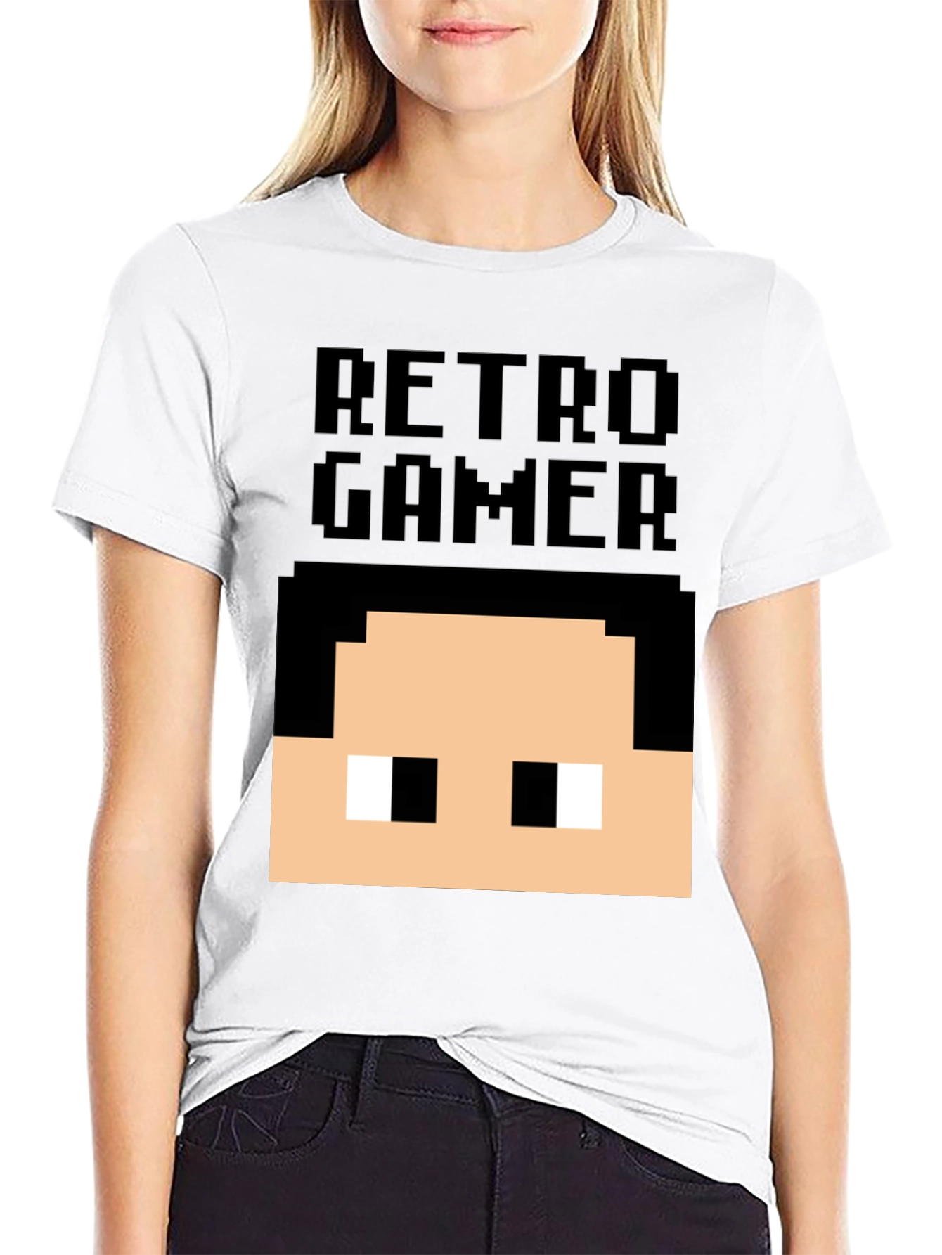 Retro Gamer Pixel Art T-Shirt - Black