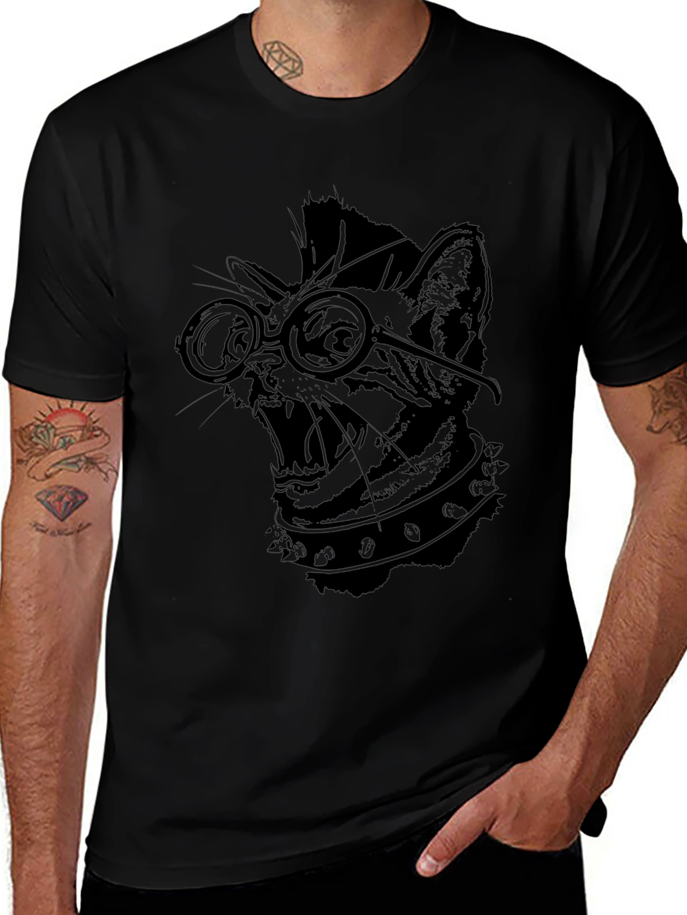 Punk Rock Cat T-Shirt - Cool Graphic Tee