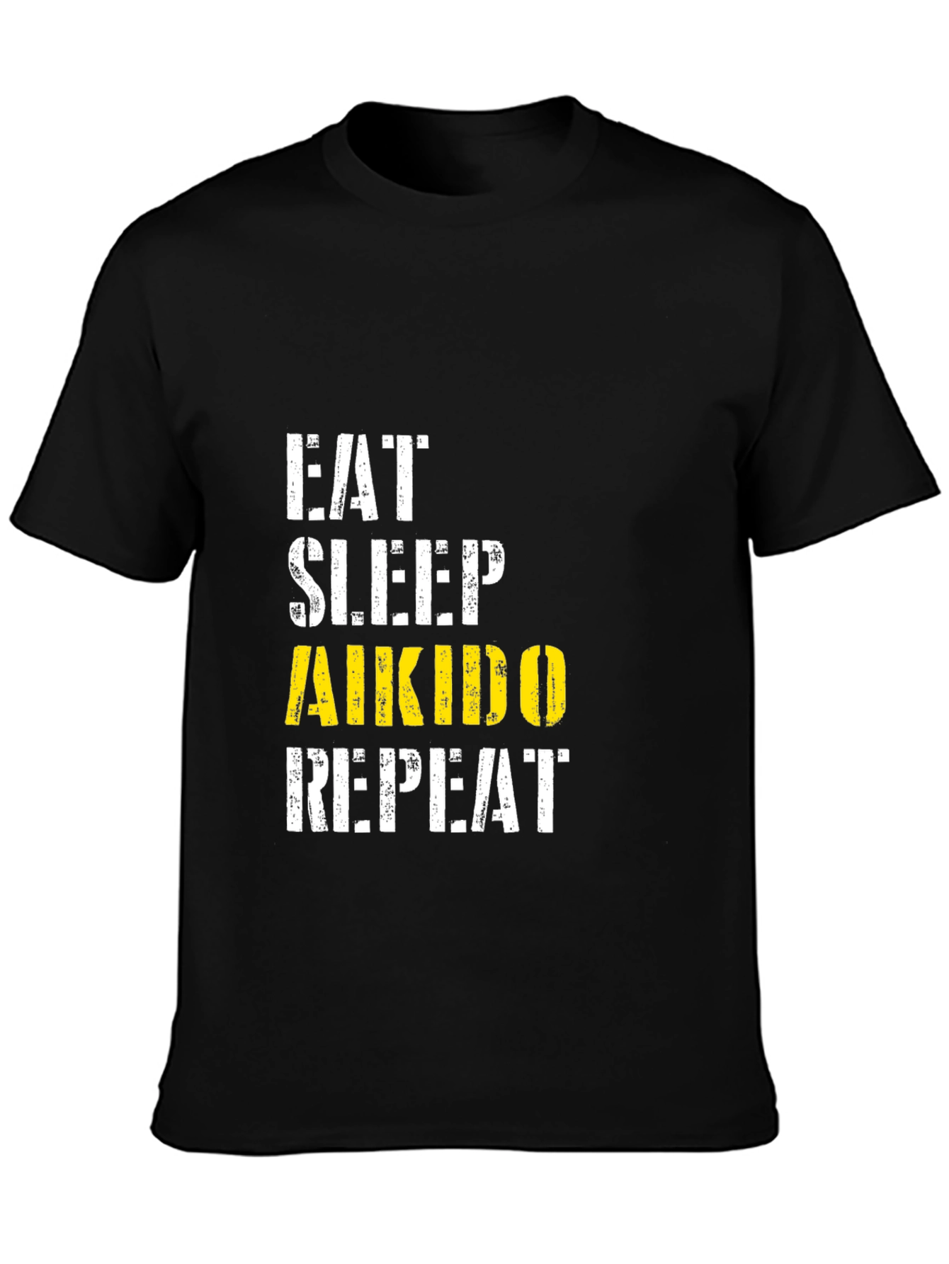 Eat Sleep Aikido Repeat Black T-Shirt