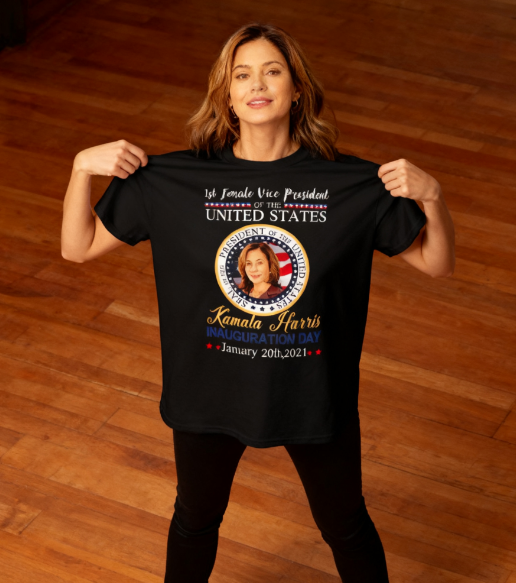 Kamala Harris Inauguration Day T-Shirt - 1st Female US Vice President Graphic Tee, 100% Cotton, Versatile for Multiple Occasions