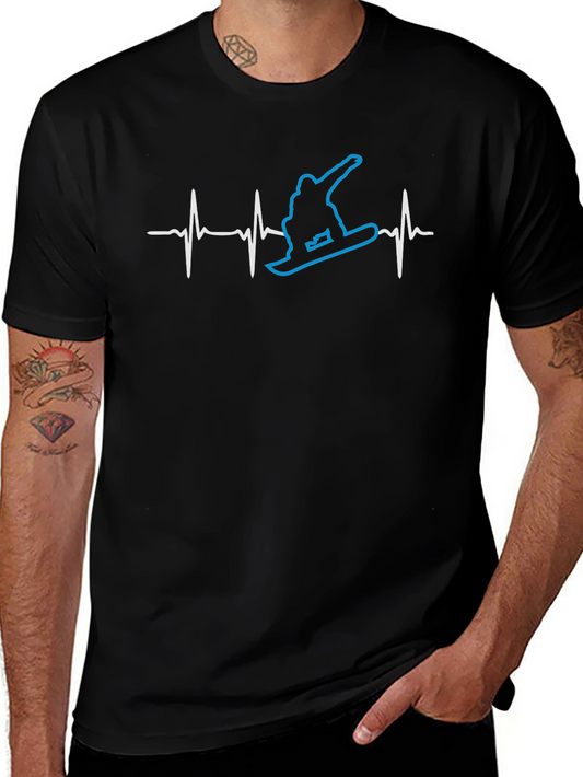 Snowboard Heartbeat T-Shirt - Cool Winter Sports Tee