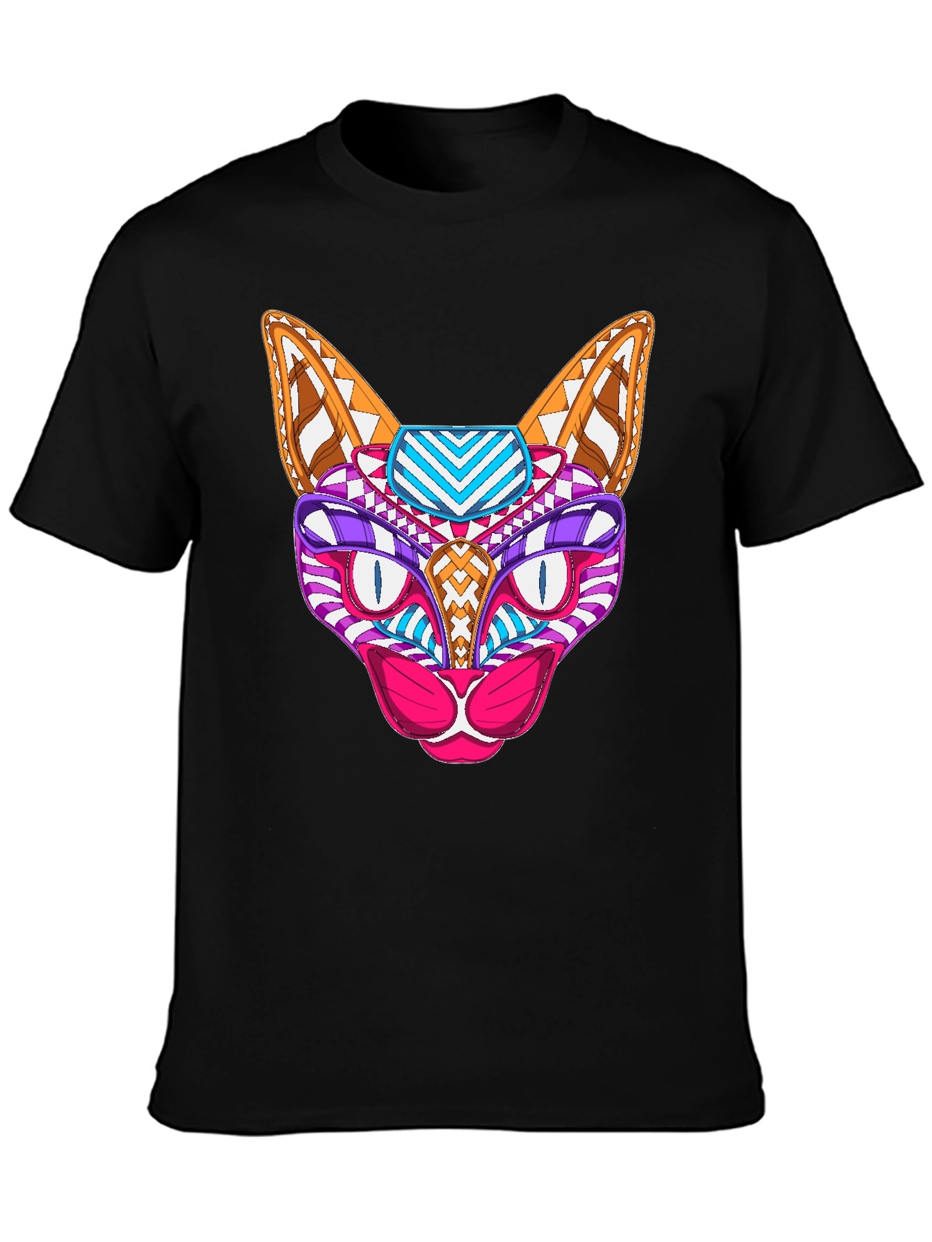 Abstract Cat T-Shirt - Unique Graphic Tee