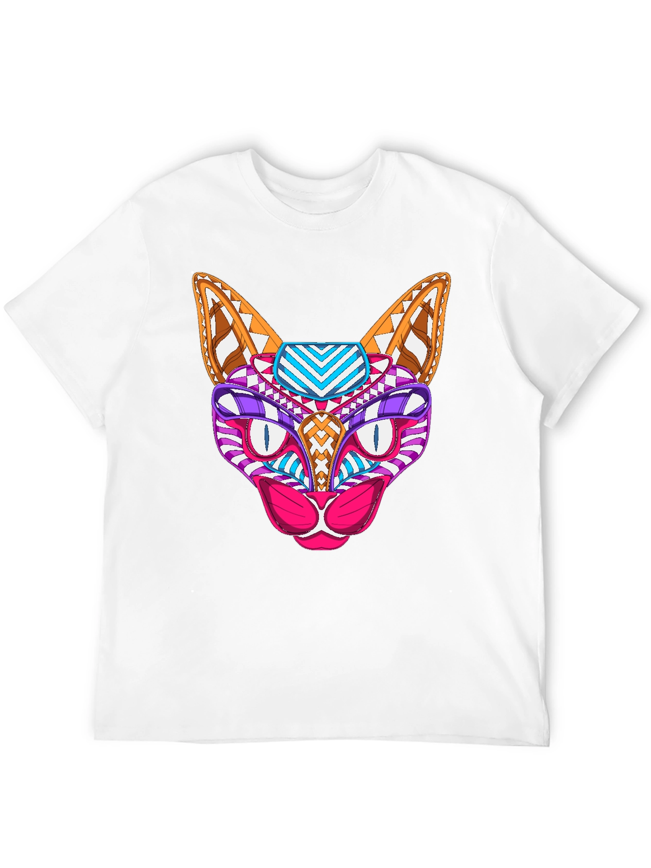 Abstract Cat T-Shirt - Unique Graphic Tee
