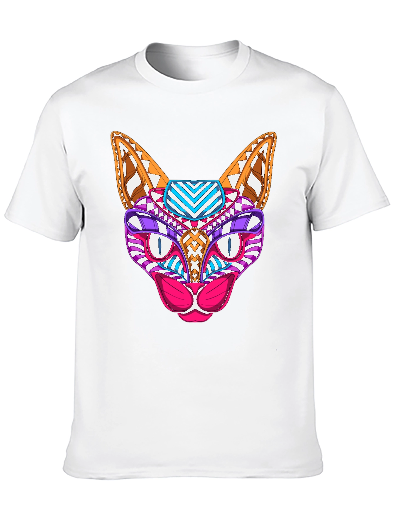 Abstract Cat T-Shirt - Unique Graphic Tee