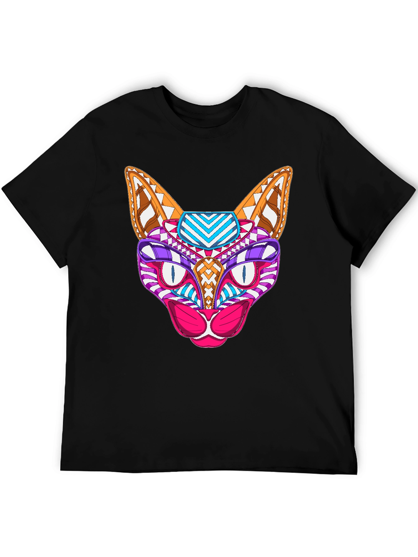 Abstract Cat T-Shirt - Unique Graphic Tee