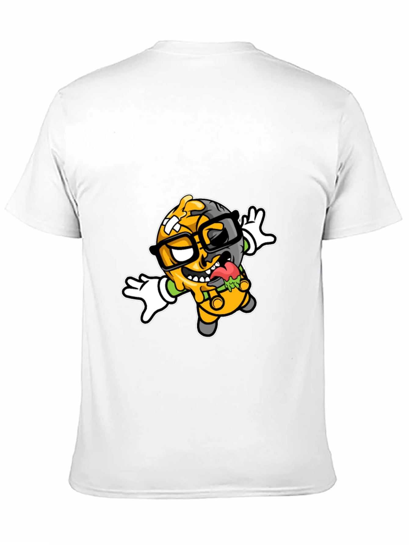 Cartoon Zombie Graphic Tee - Black T-Shirt