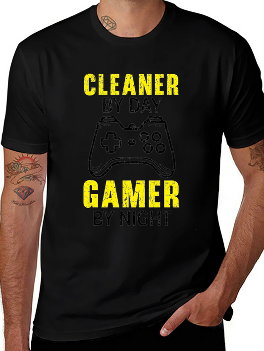 Cleaner by Day Gamer by Night Graphic Tee