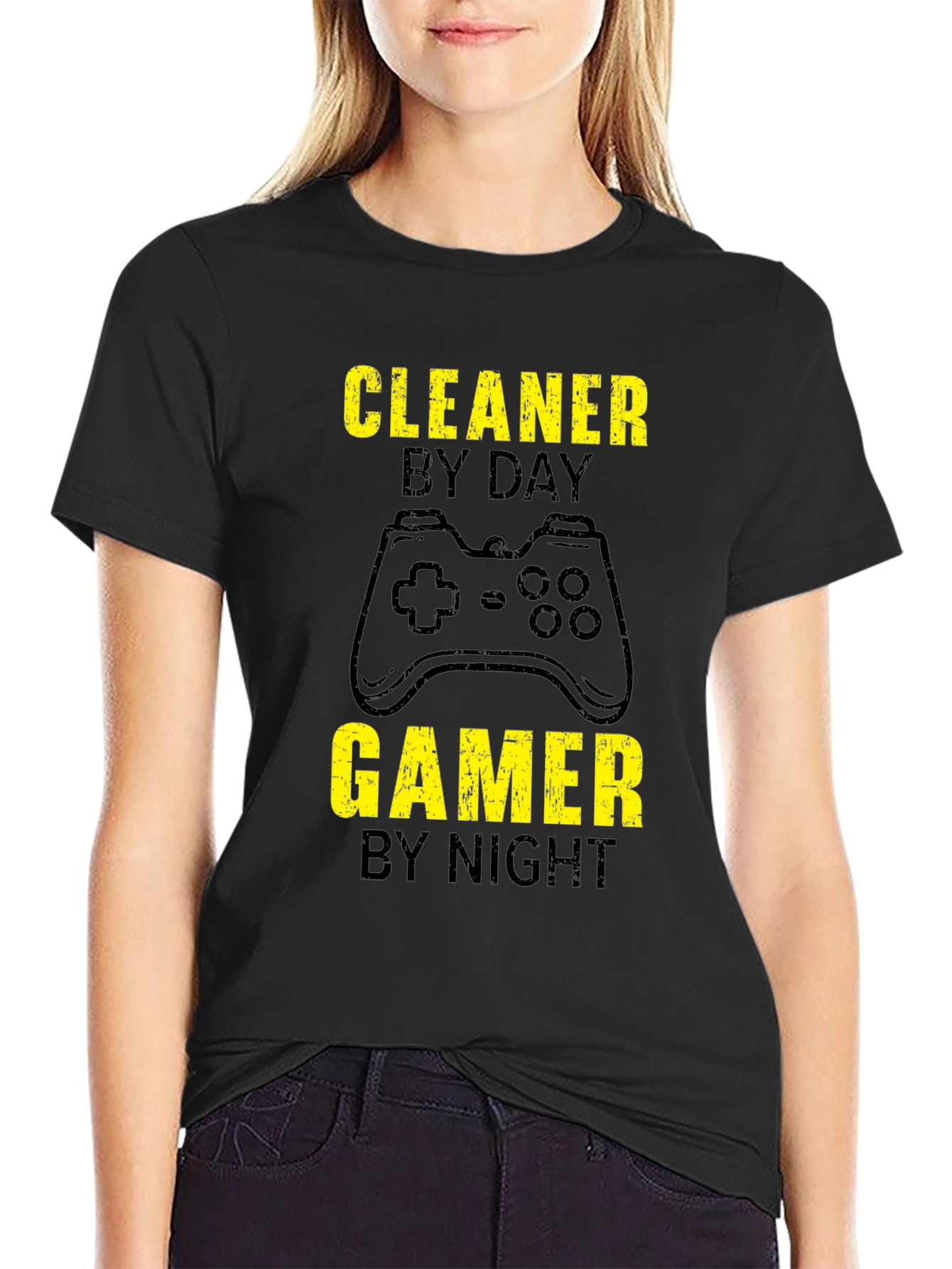 Cleaner by Day Gamer by Night Graphic Tee