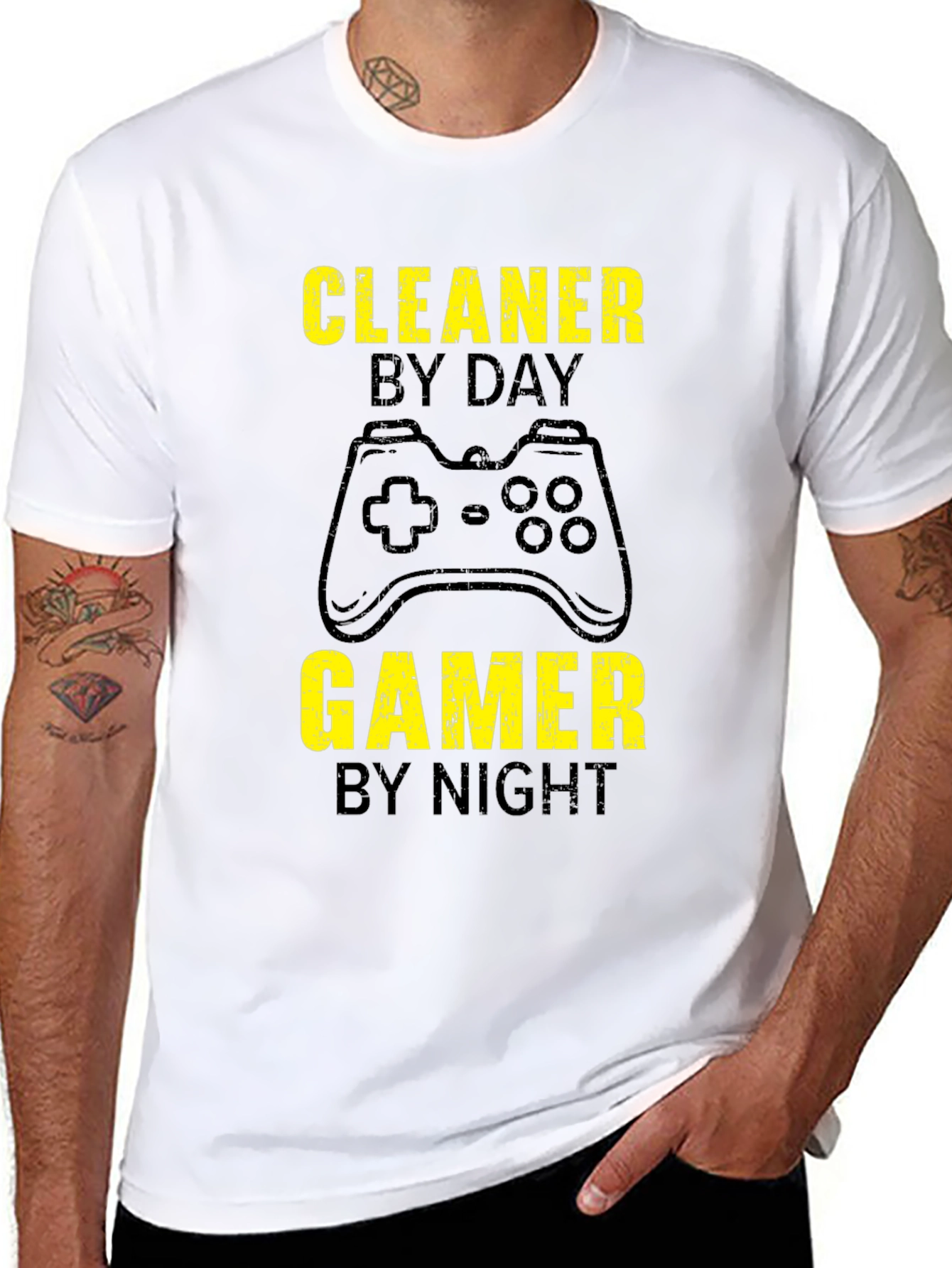 Cleaner by Day Gamer by Night Graphic Tee