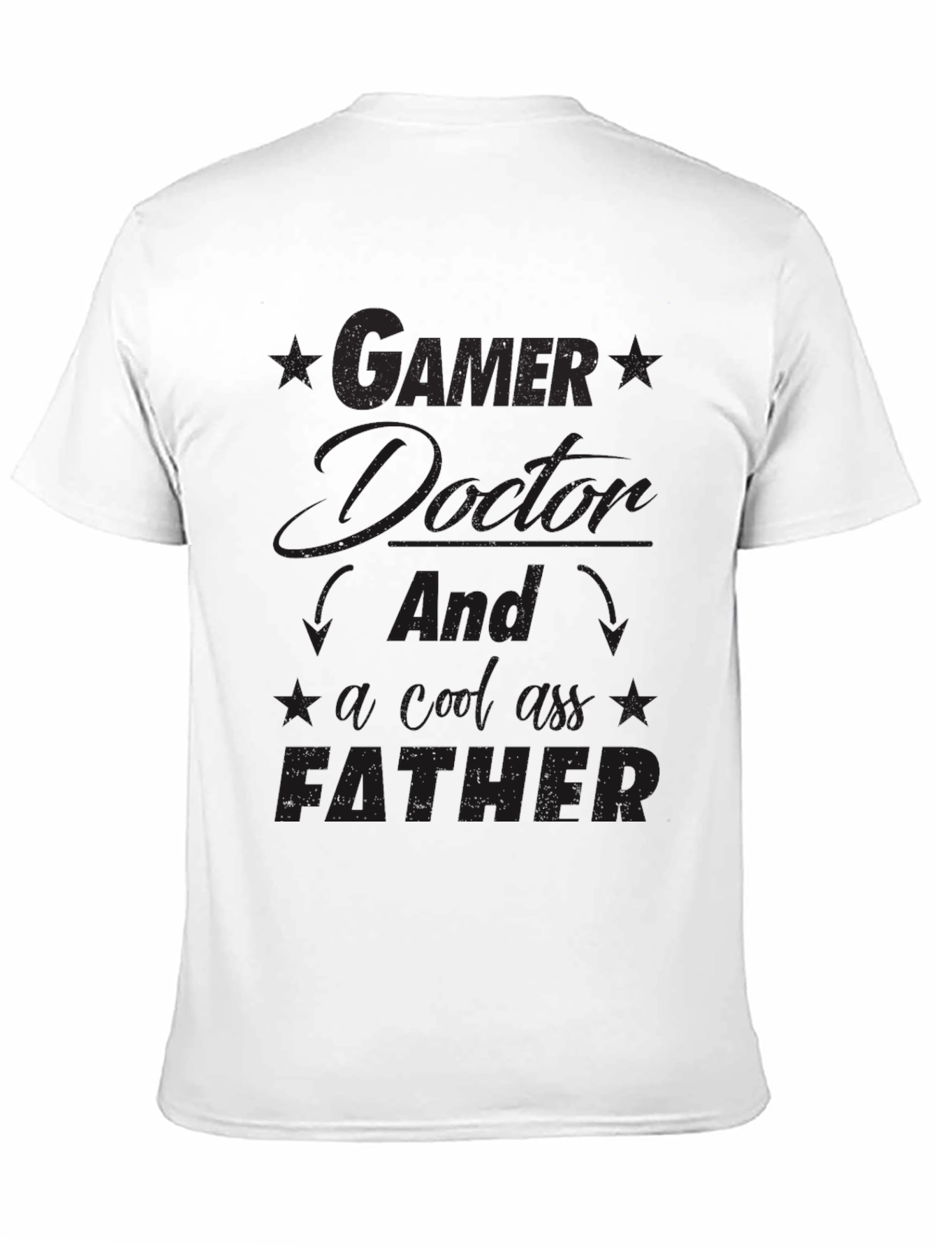 Gamer Doctor Father Graphic Black Tee