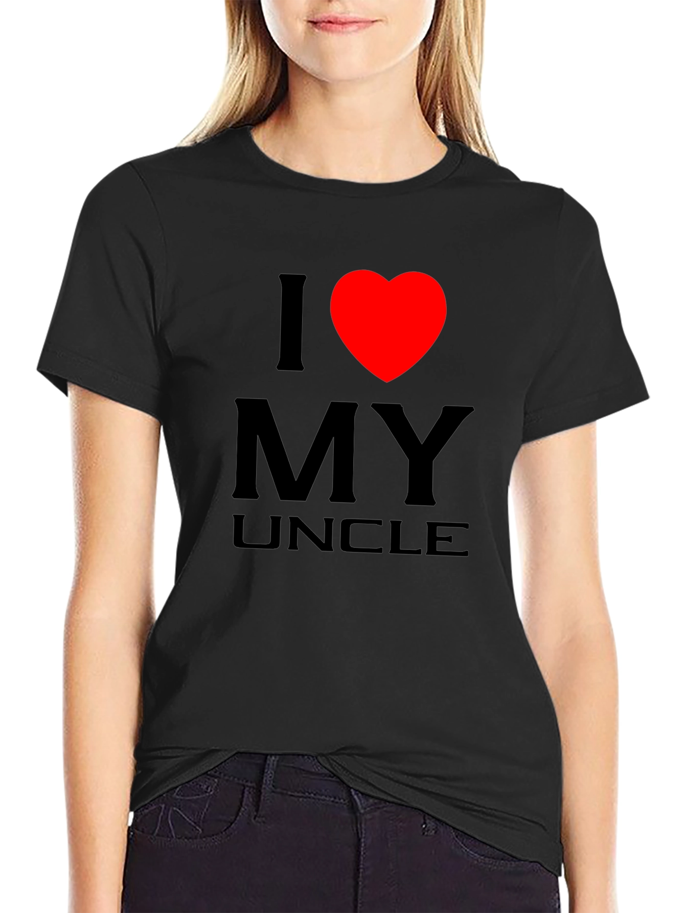 I Love My Uncle T-Shirt - Black Cotton Tee